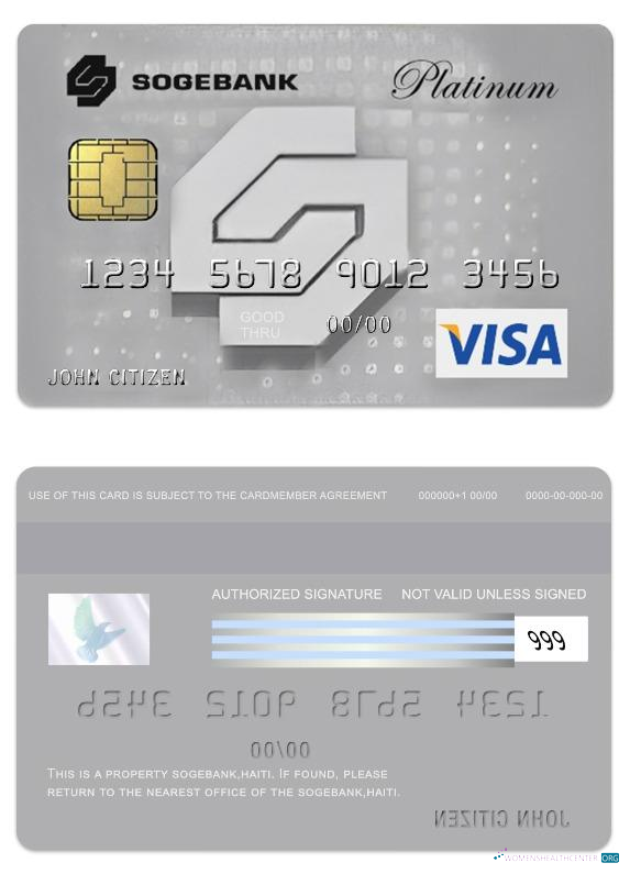 Download Haiti SogeBank visa platinum card Photoshop template